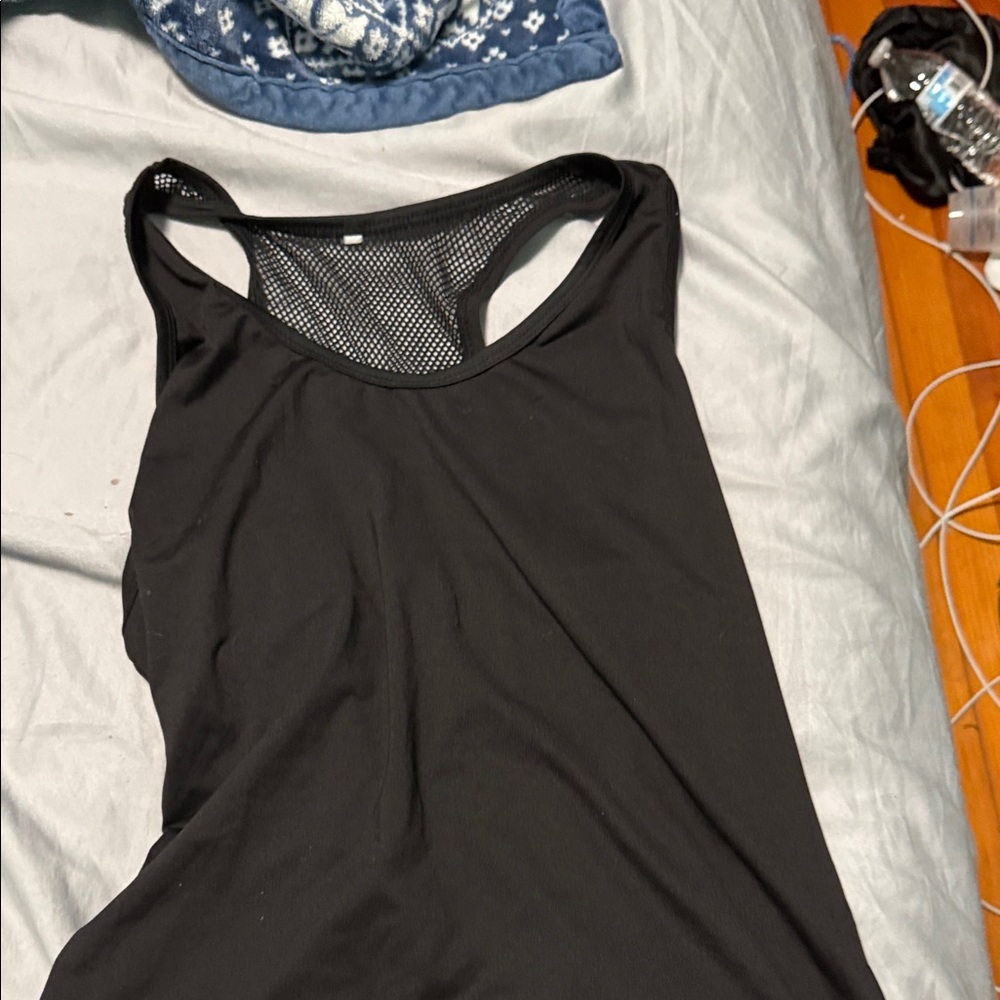 Black Mesh Racerback Women's Top